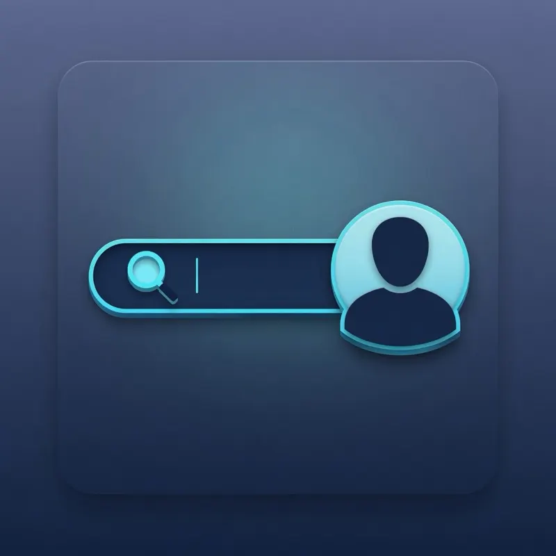 Illustration of searching a username privately